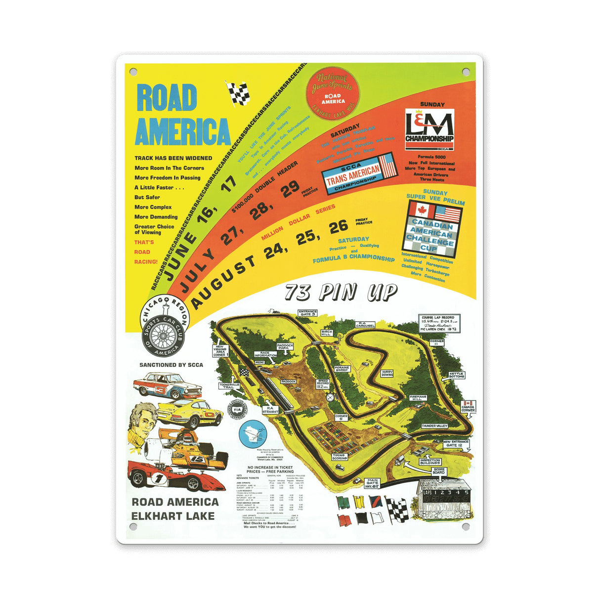 1973 Pin Up Sign-Metal