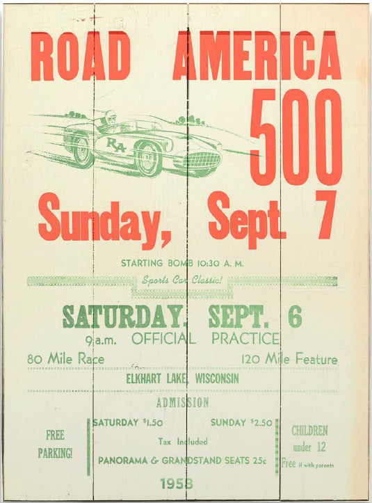 1958 RA500 Poster Sign - Wood