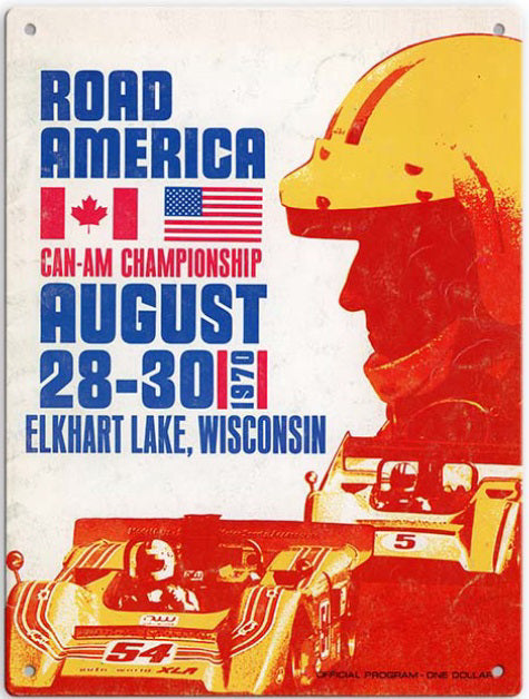 1970 CAN-AM Program Sign - Metal