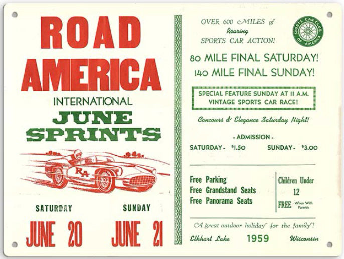 1959 JUNE SPRINTS Poster Sign