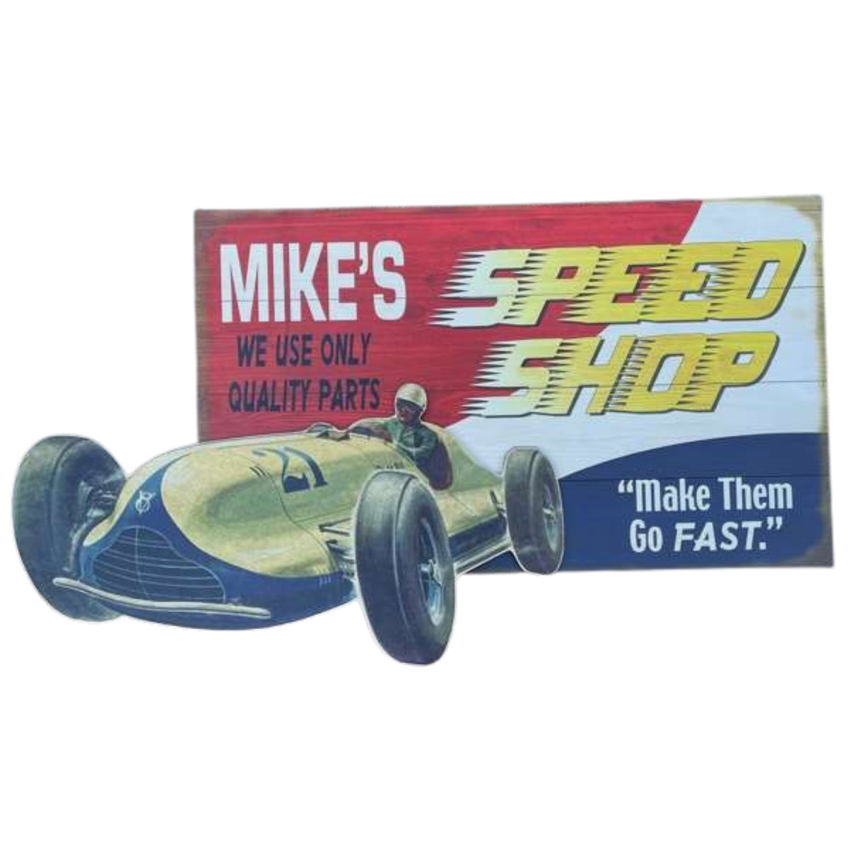 Race Car Speed Shop Sign