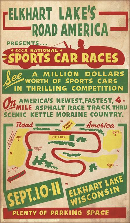 1955 Race Poster Sign-Wood
