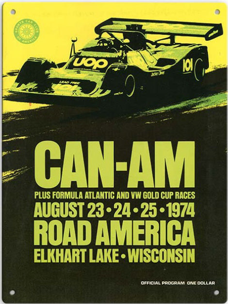 1974 CAN-AM Program Sign - Metal