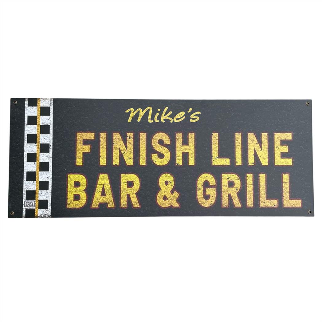 Finish Line Bar and Grill Sign - Metal