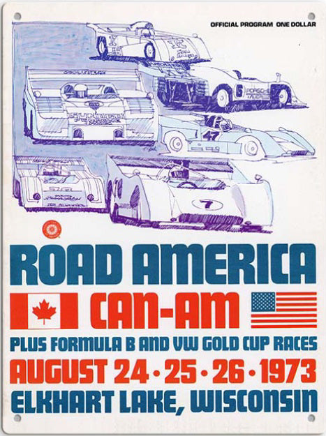 1973 CAN-AM Program Sign - Metal