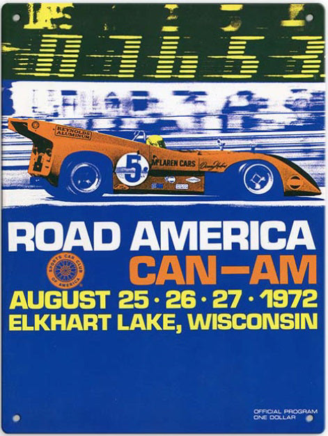 1972 CAN-AM Program Sign - Metal