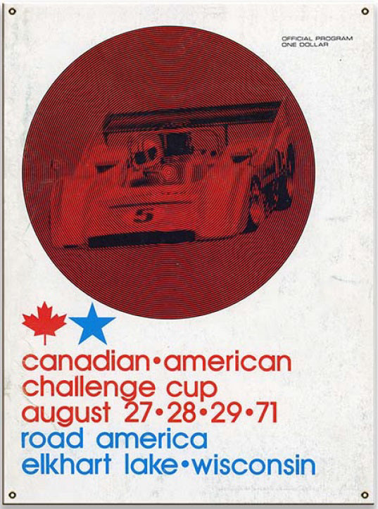 1971 CAN-AM Program Sign - Metal