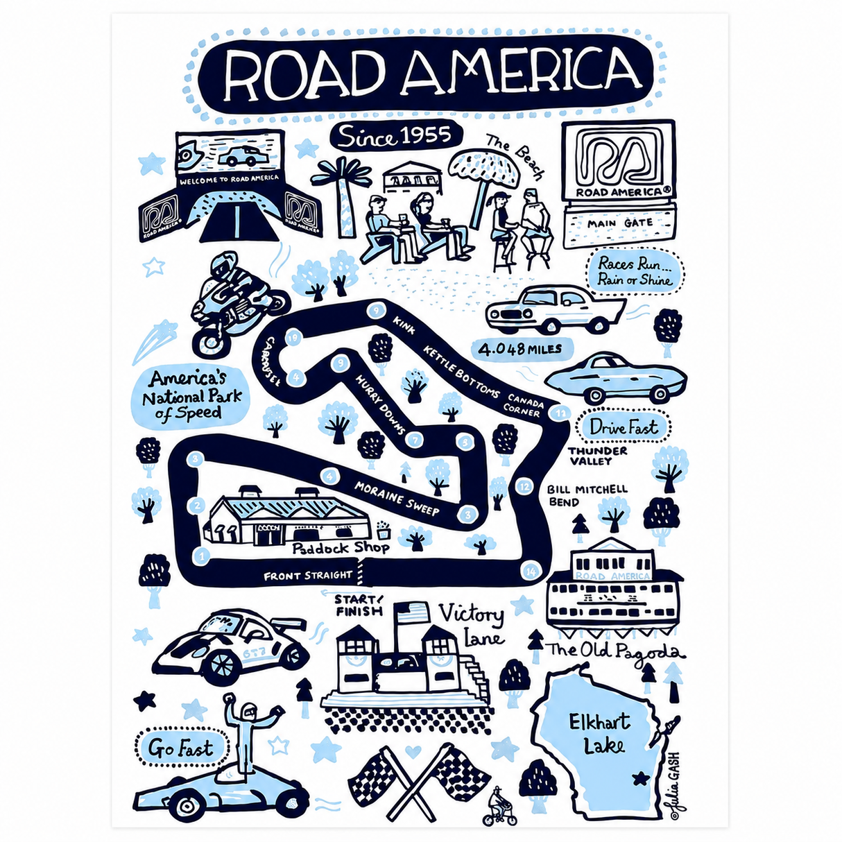 RA Blue Postcard