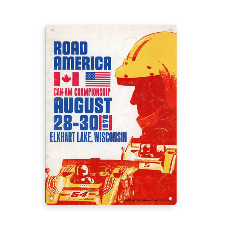 1970 CAN-AM Program Sign - Metal