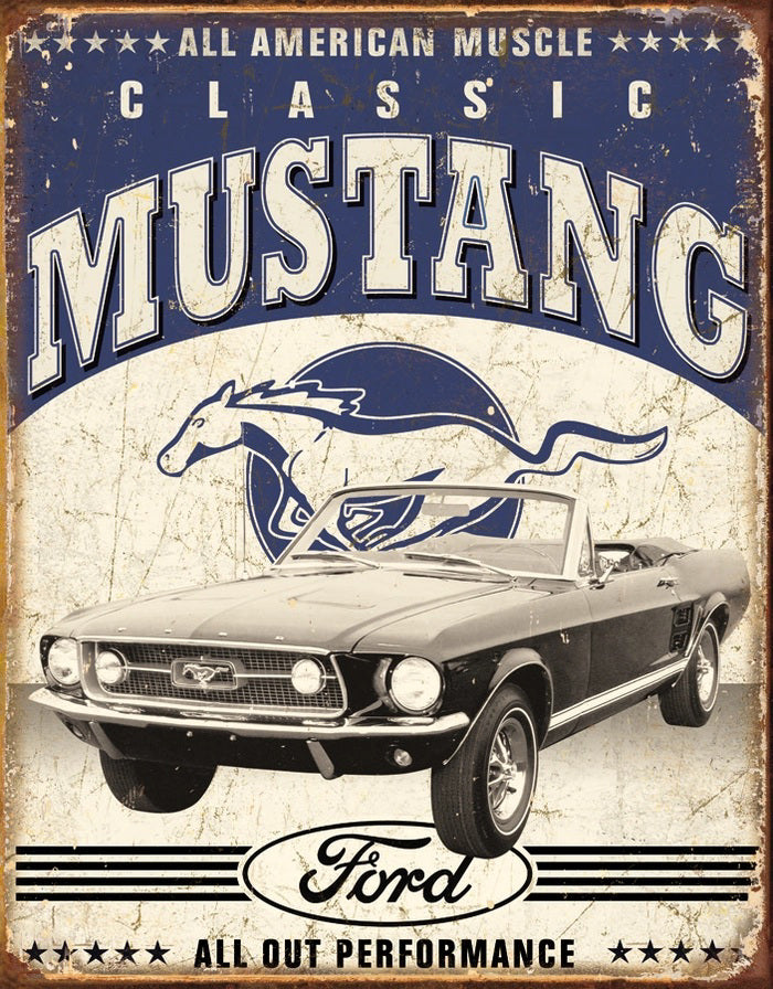 Classic Mustang Tin Sign