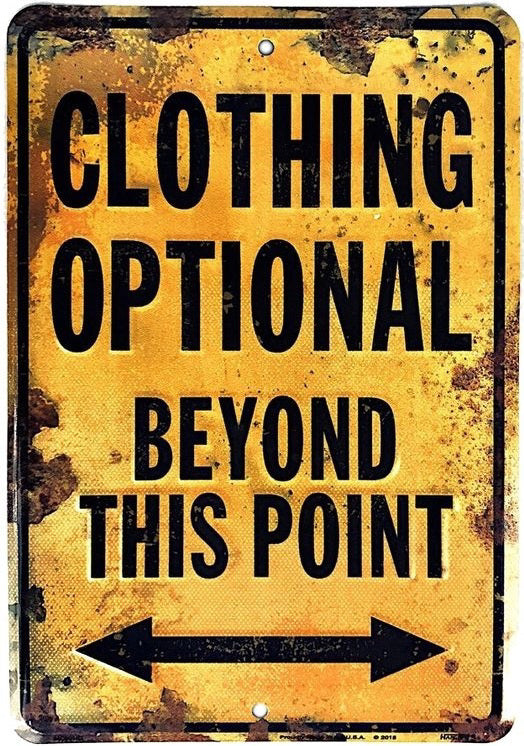 Clothing Optional Sign