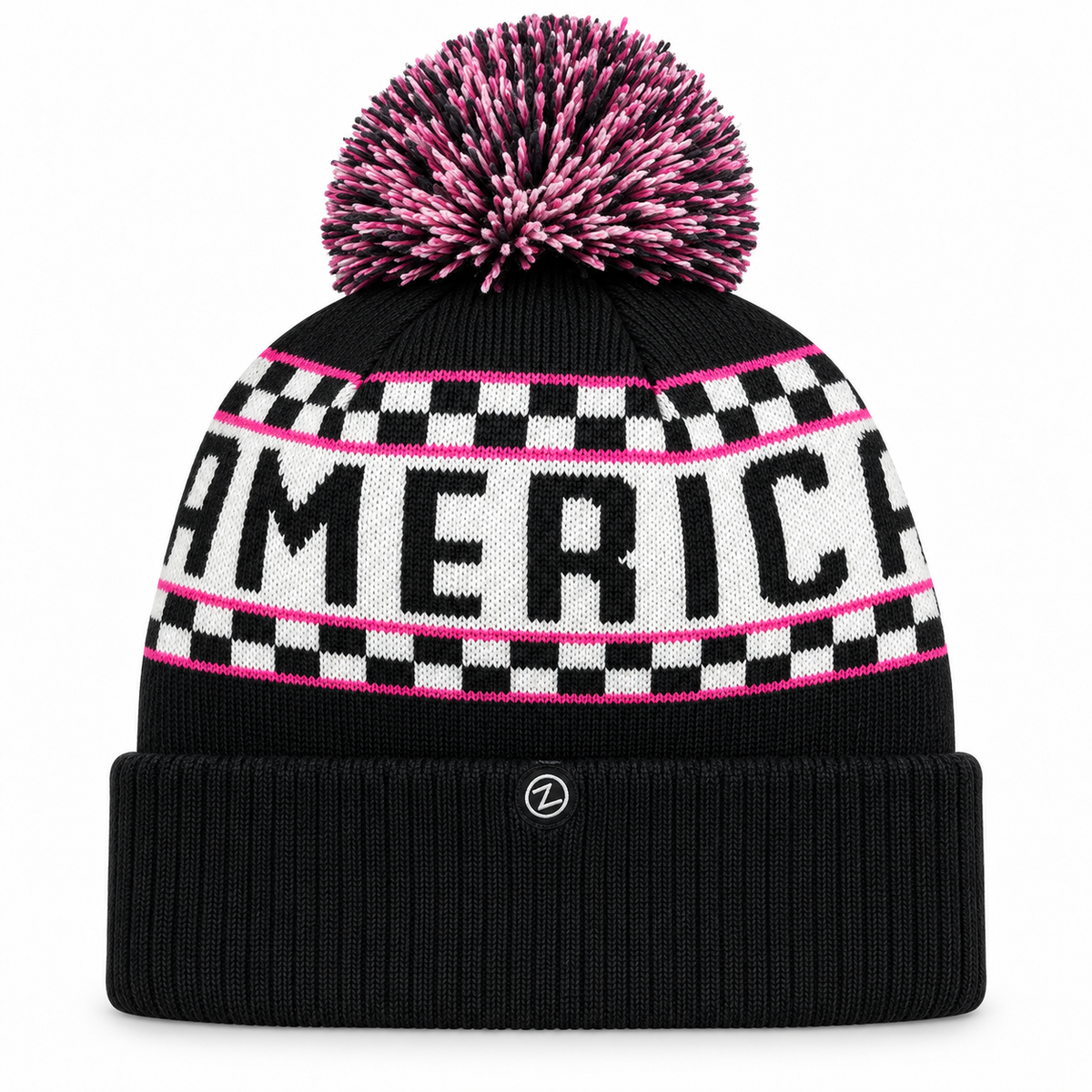 Checkered w/ Pink RA Beanie