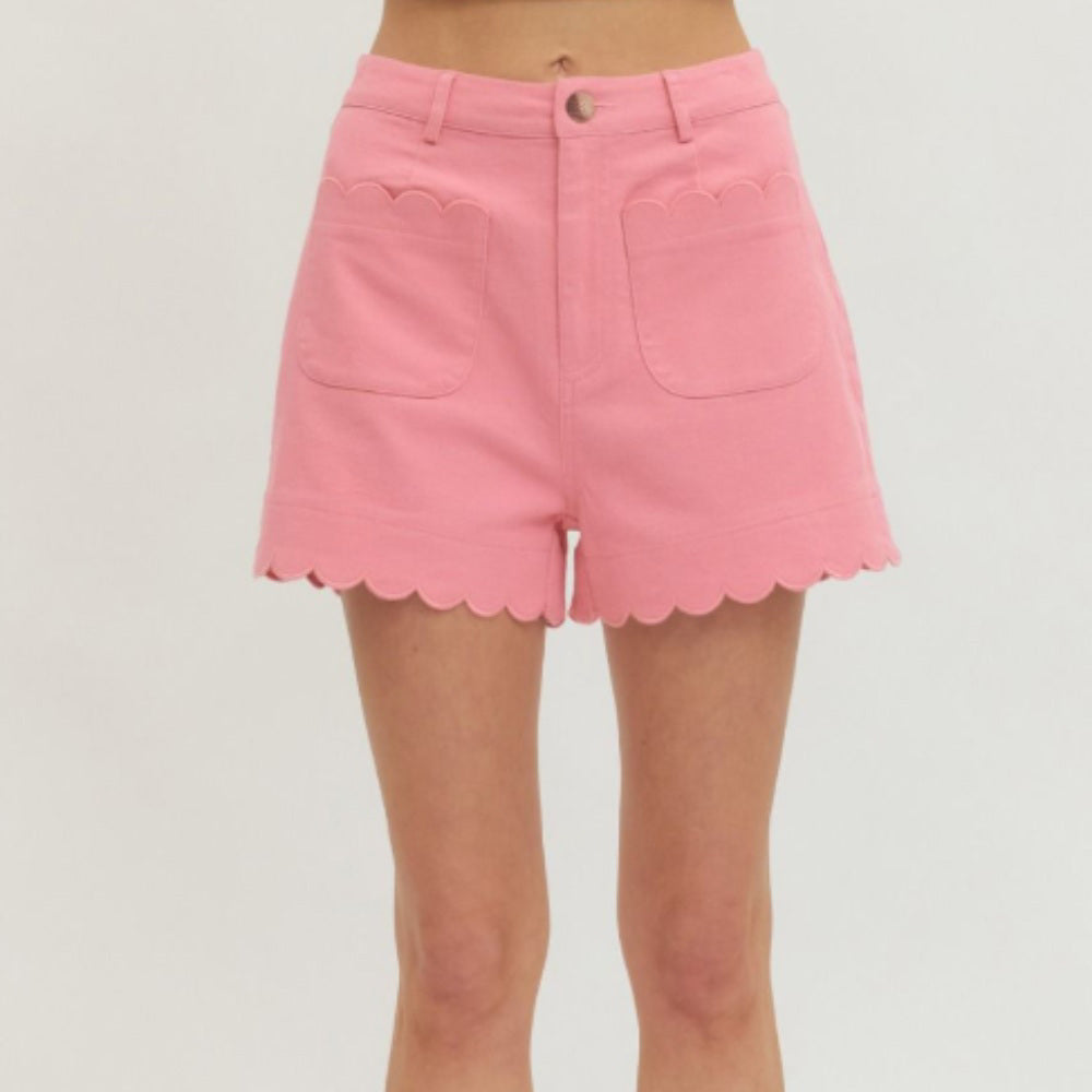 Scalloped Hem Shorts