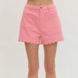 Scalloped Hem Shorts