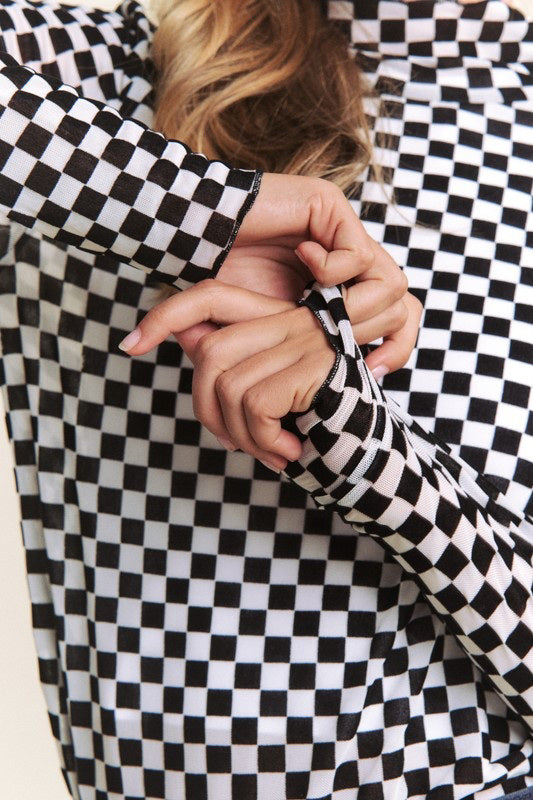 Checkered Mesh Top