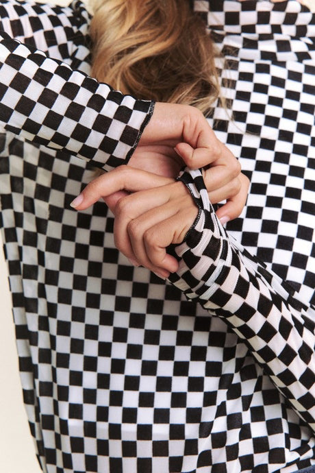 Checkered Mesh Top