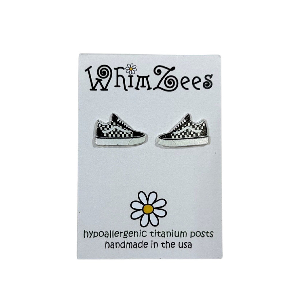 Checker Sneakers Earrings