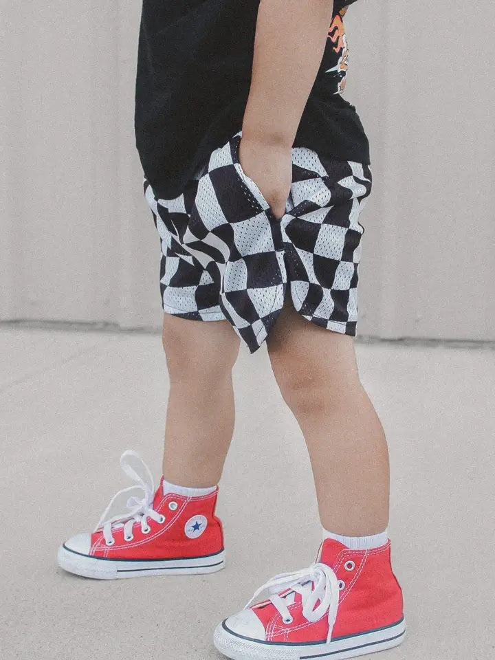Black Checker Basketball Shorts
