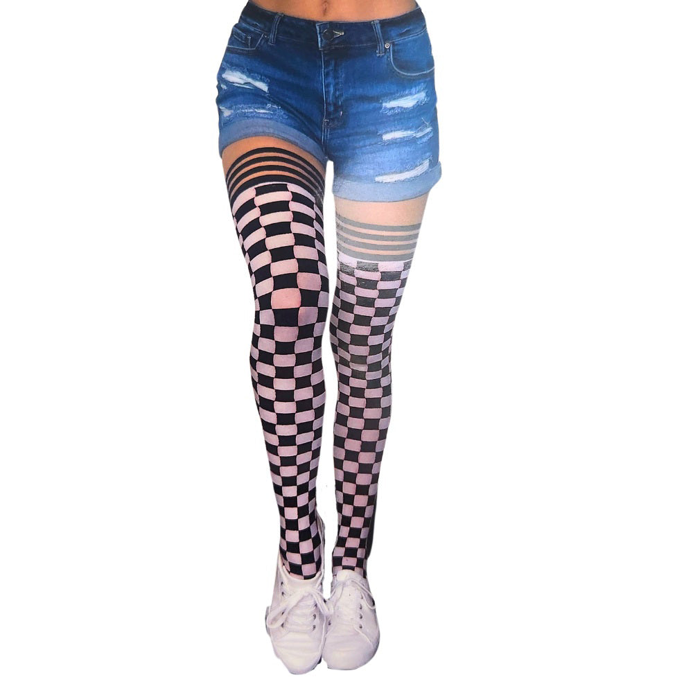 Checkered Thigh Highs