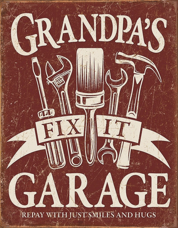 Grandpa's Garage Tin Sign