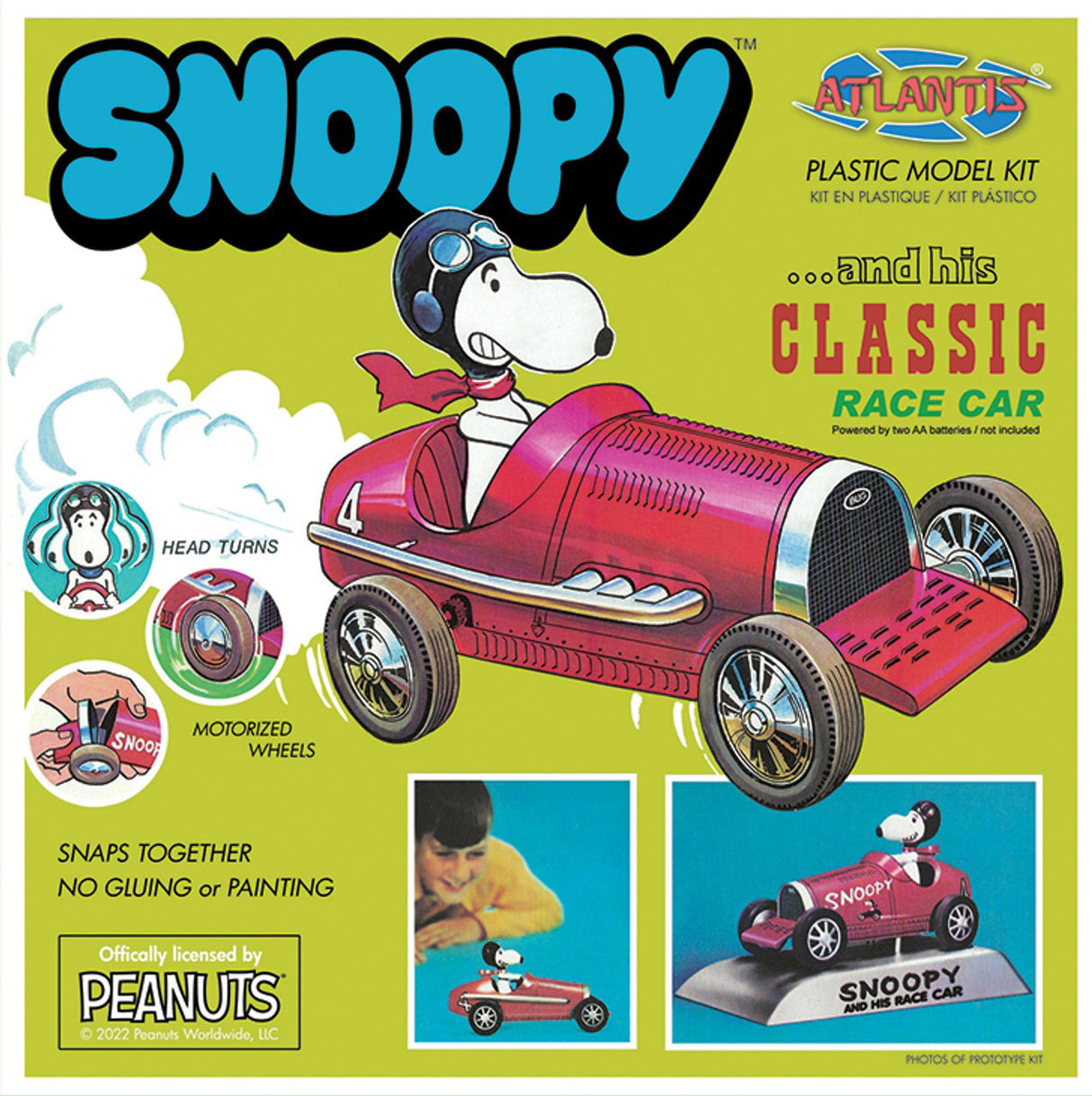 Snoopy and his Classic Race Car