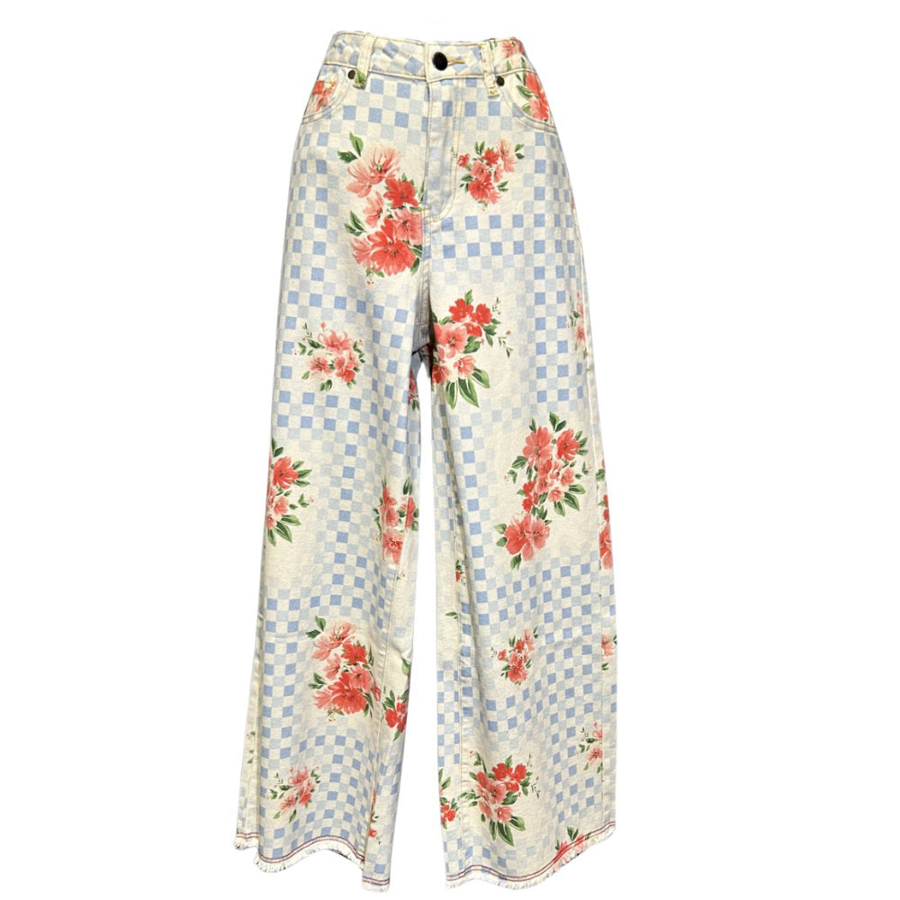 Checkered/Floral Pants