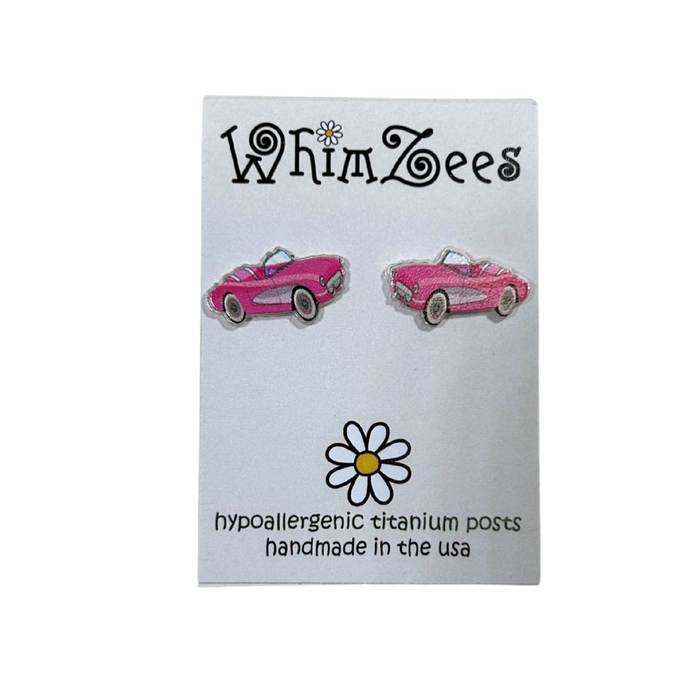 Barbs Pink Car Earrings