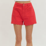 Scalloped Hem Shorts