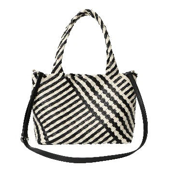 Black & White Braided Tote Bag