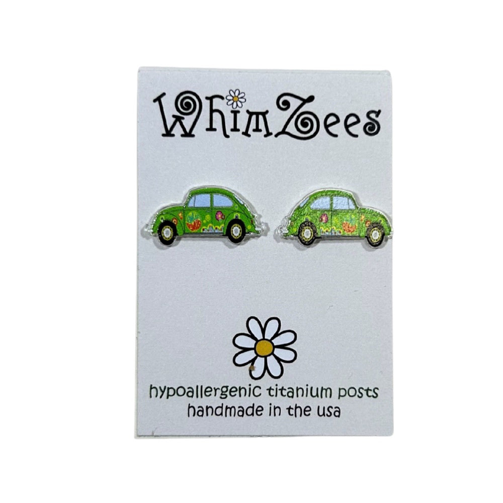 Beetle Lime Green Earrings