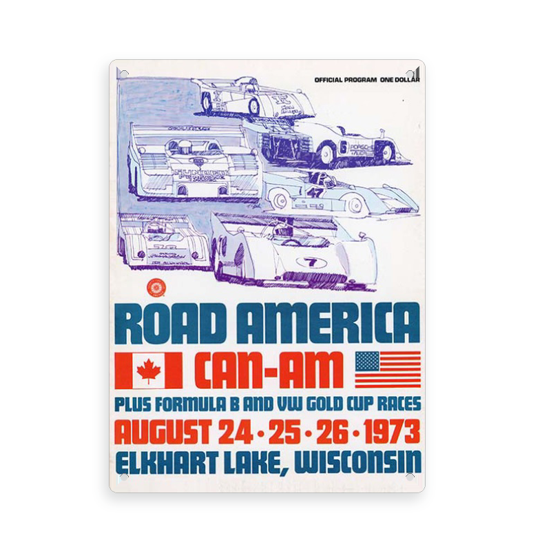 1973 CAN-AM Program Sign - Metal