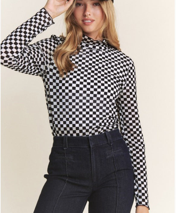 Checkered Mesh Top