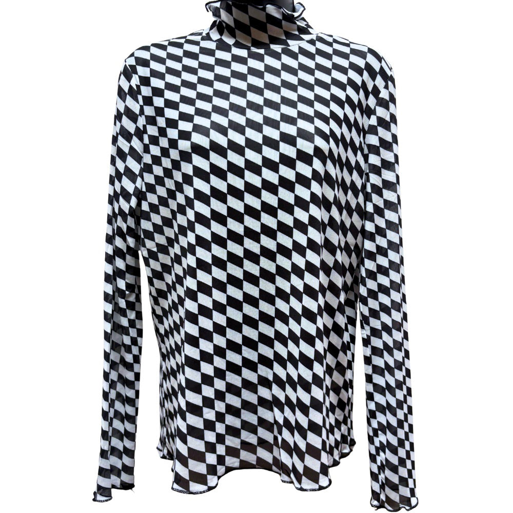 Checkered Mesh Top