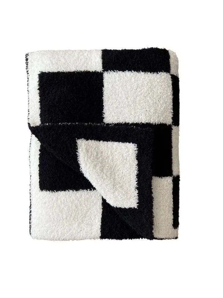 Checkered Plush Baby Blanket
