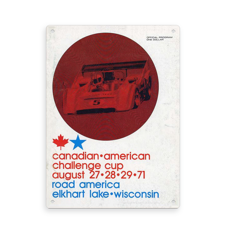 1971 CAN-AM Program Sign - Metal