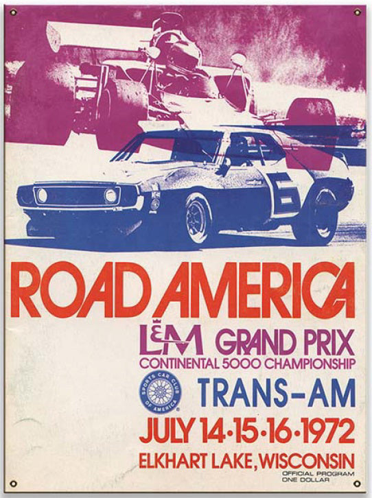 1972 TRANS-AM Program Sign - Metal