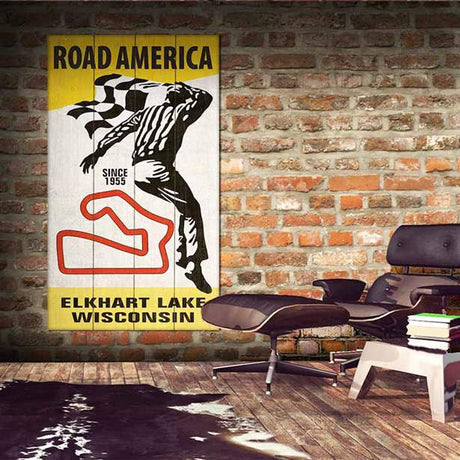 Checker Flagman Sign-Wood