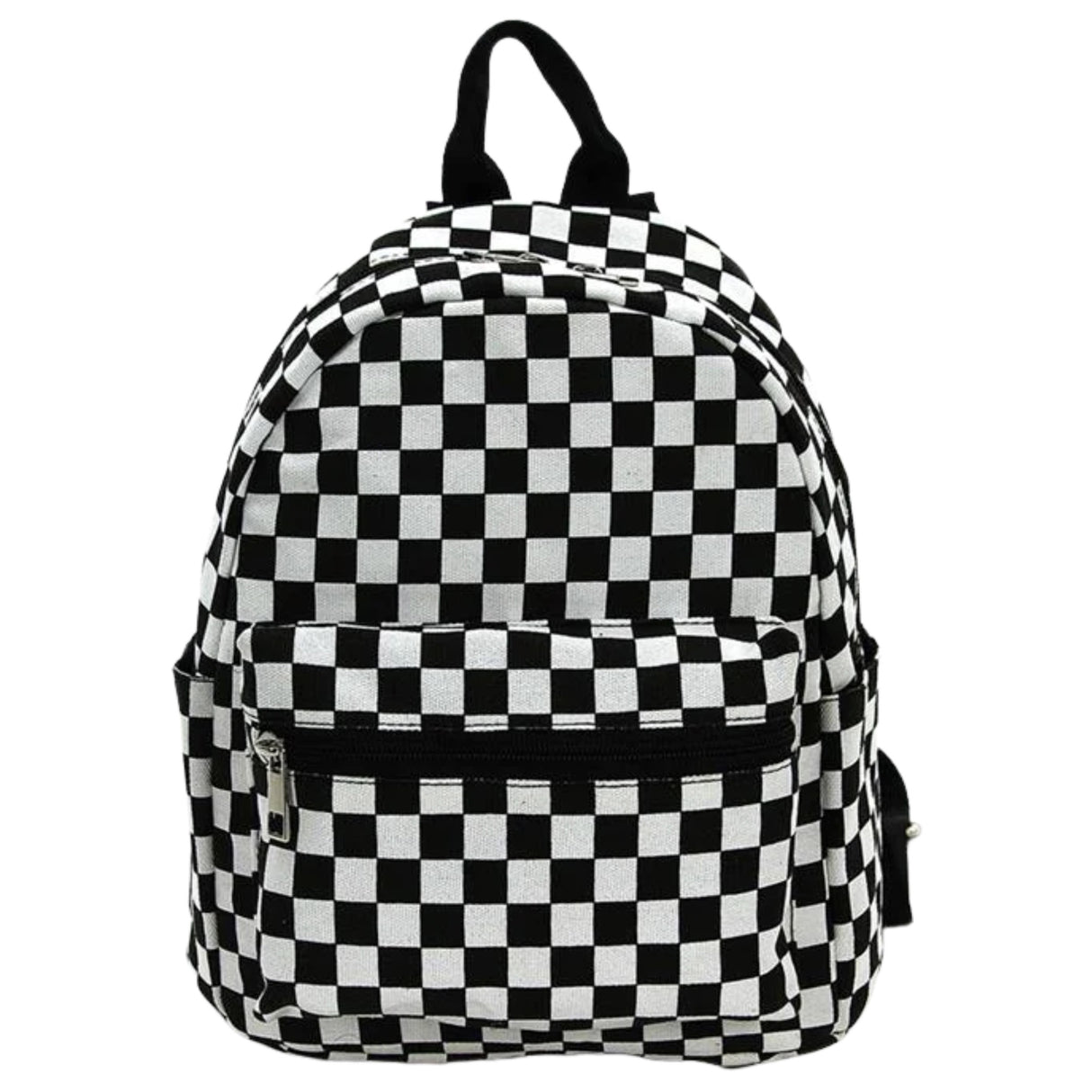 Checkered Canvas Mini Backpack